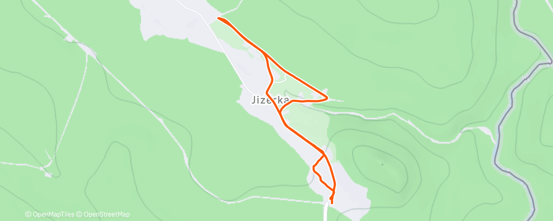 Map of the activity, Jizerka na Boží hod