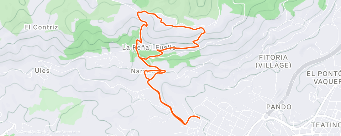 Карта физической активности (Carrera de montaña matutina)