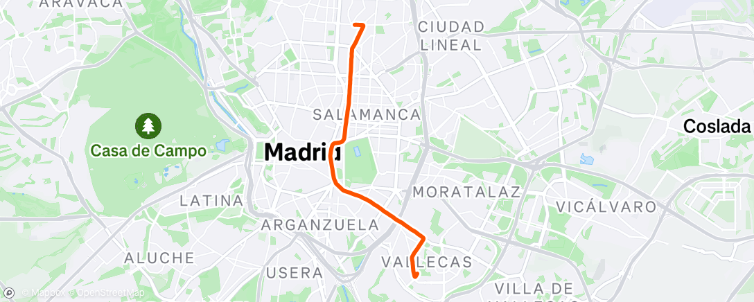 Map of the activity, San Silvestre Vallecana 2024