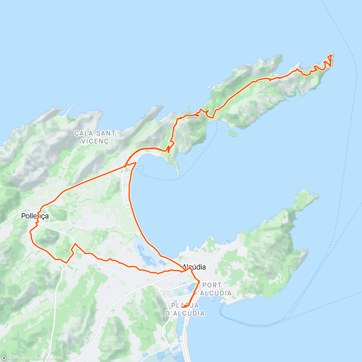 Map of the activity, Ochtendrit naar Cap de Formentor