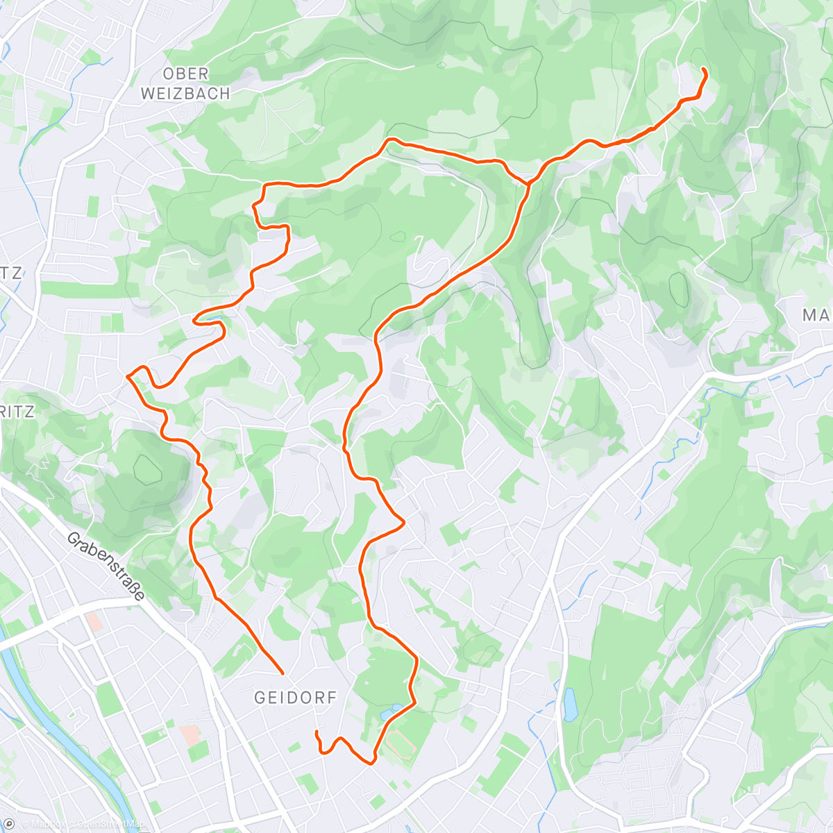 Map of the activity, Last run before the race