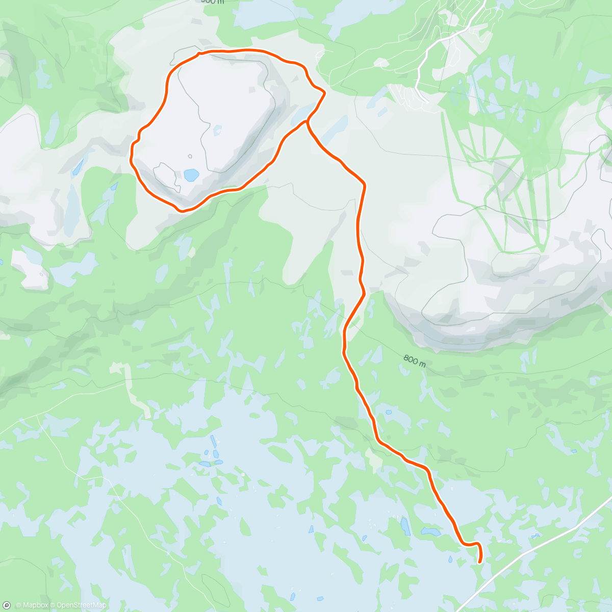 Mapa de la actividad (Skurufjellsrunden)