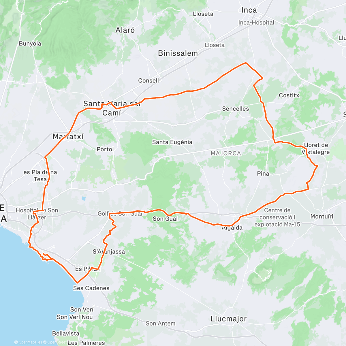 Map of the activity, Morning Ride