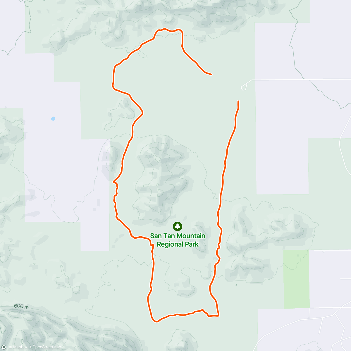 Map of the activity, SanTan Trail