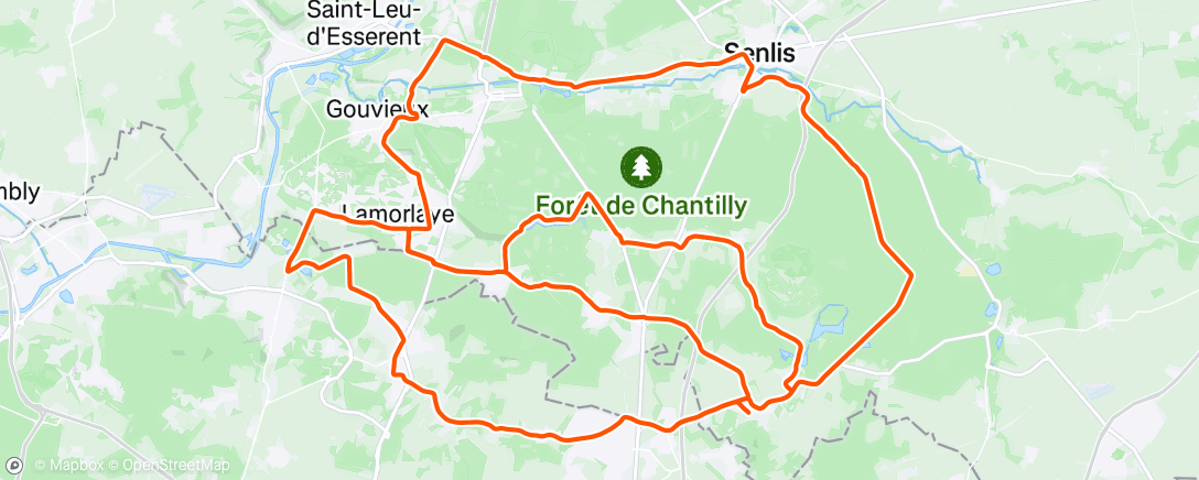 Map of the activity, Sortie vélo le matin