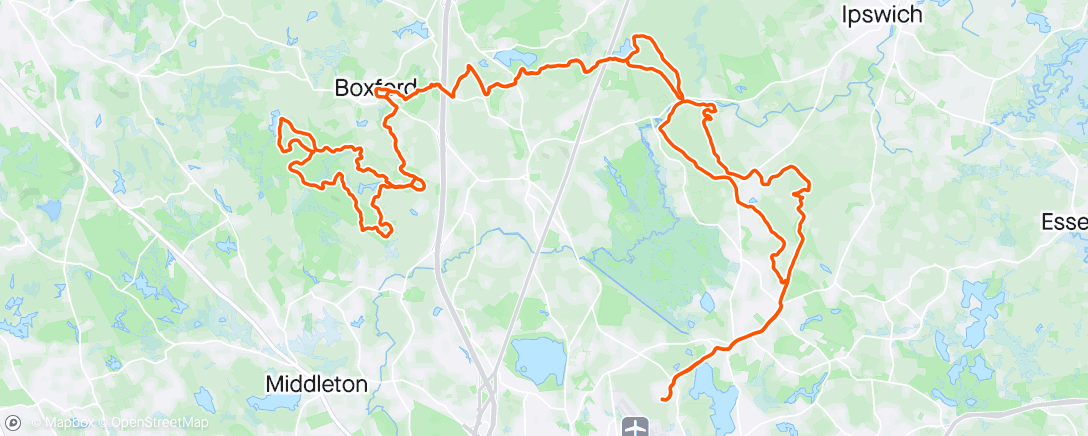 Map of the activity, MTB Boxford Big Loop