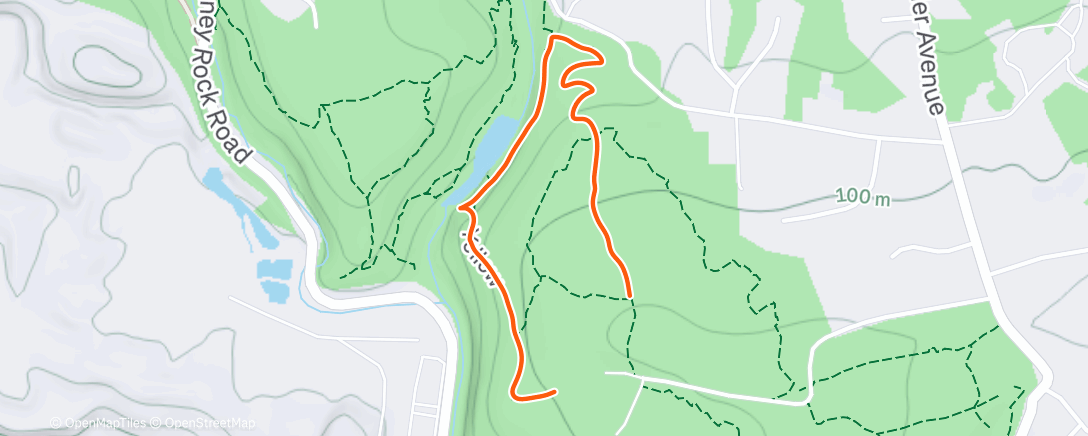 Map of the activity, Washington Valley / Buttermilk Falls