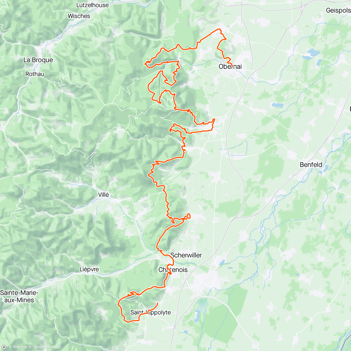 Carte de l'activité 100k Alsace grand Est by UTMB