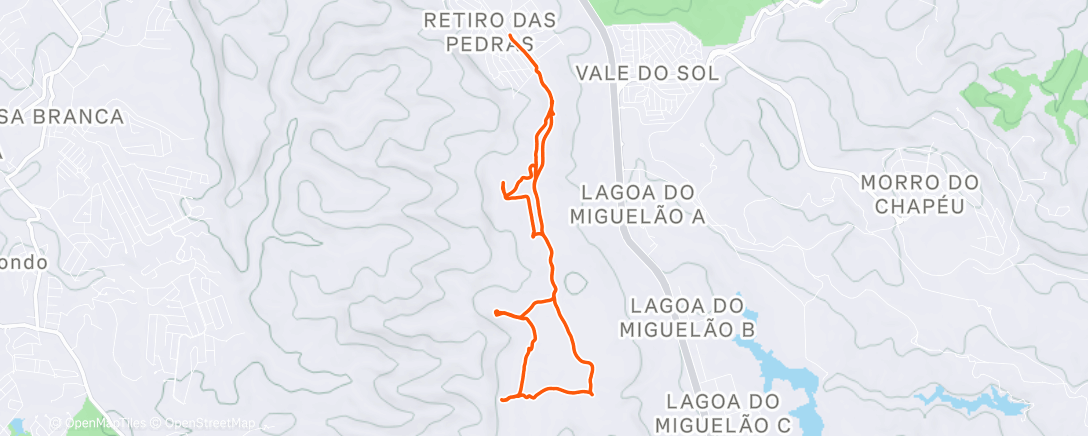 Map of the activity, Pedalada de bicicleta elétrica na hora do almoço