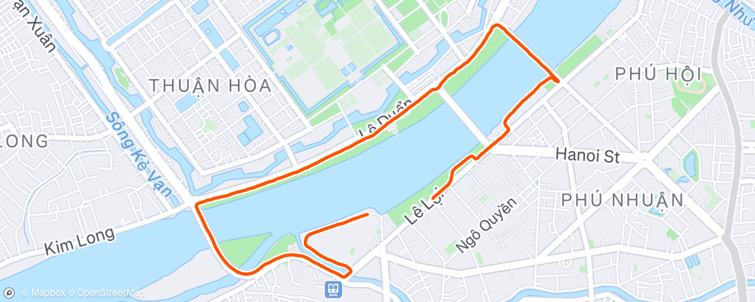 Map of the activity, Evening Run