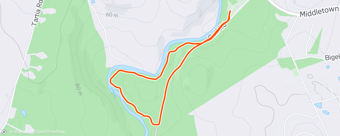 Map of the activity, Afternoon Hike