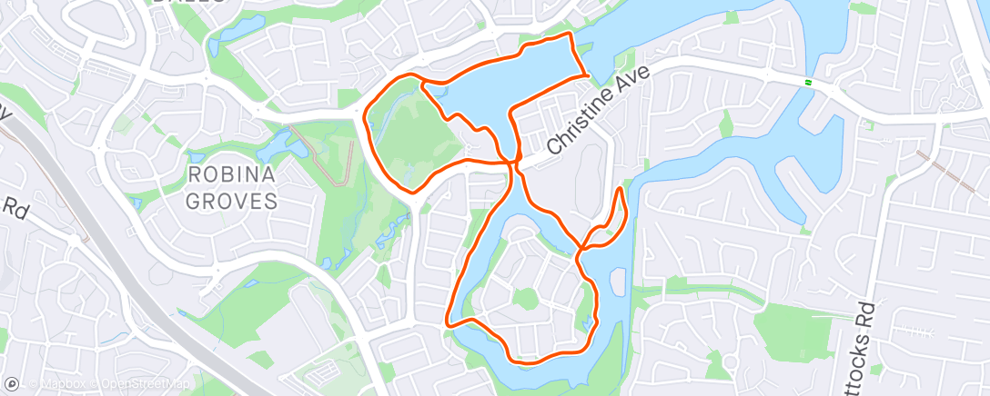 Map of the activity, Morning run with Darren.