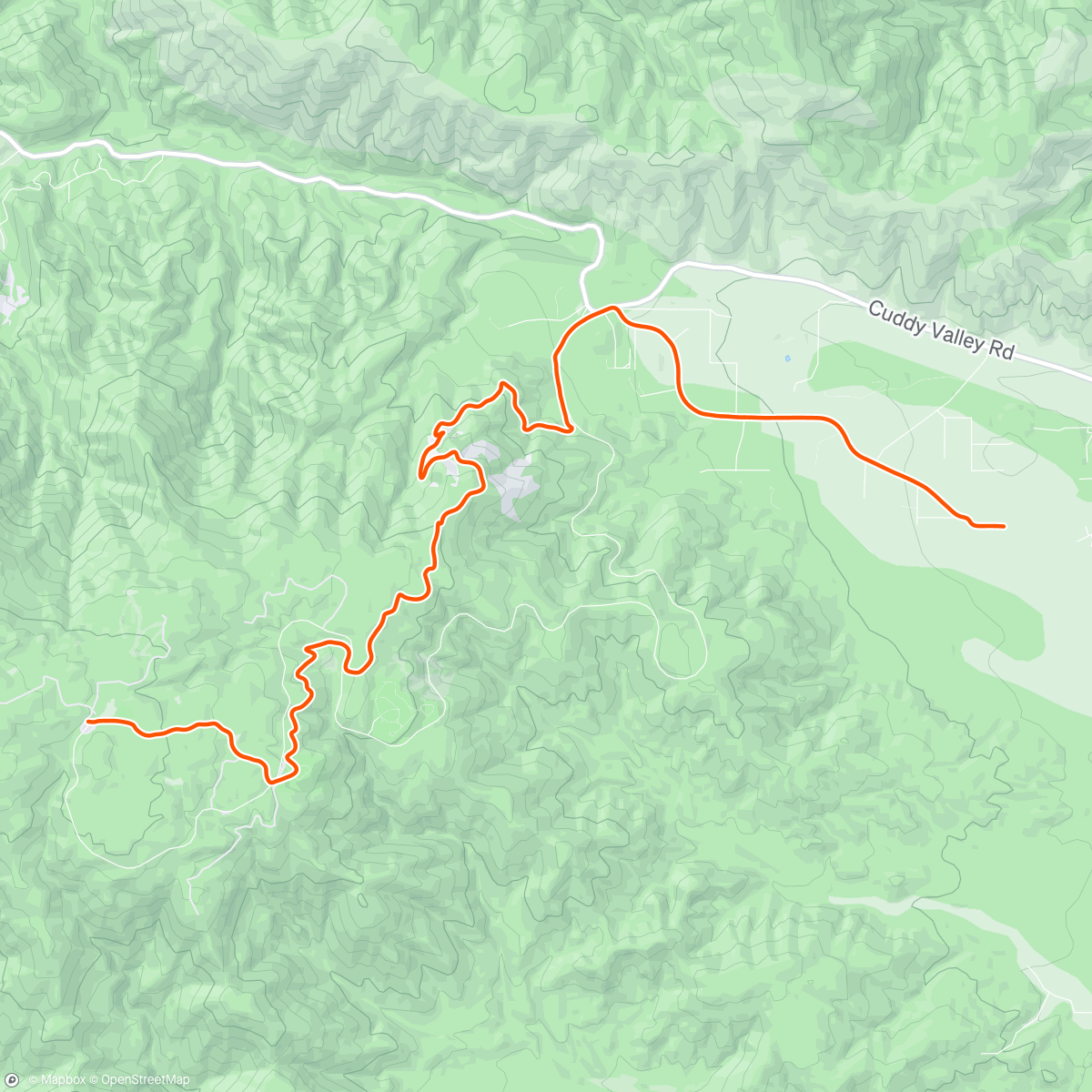 Map of the activity, Mt Pinos Shuttle Run