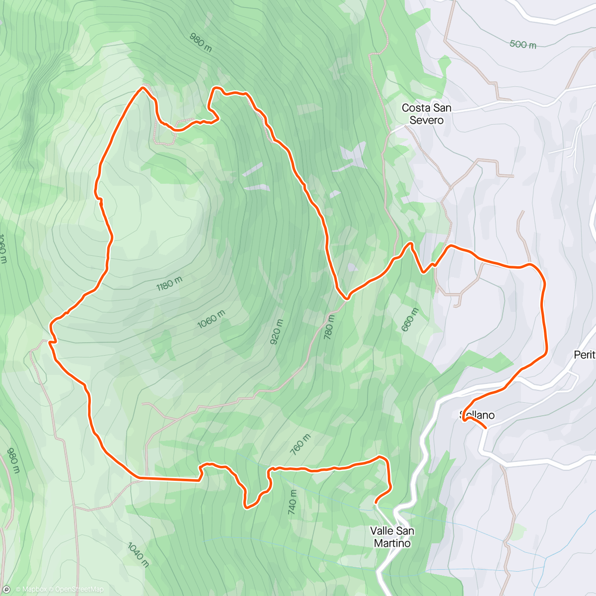 Map of the activity, Monte Primo