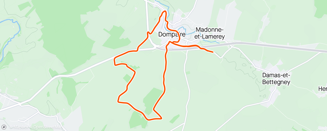 Map of the activity, Evening Run