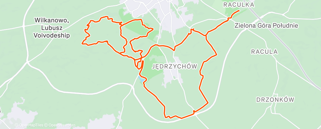 Map of the activity, Lunch Mountain Bike Ride