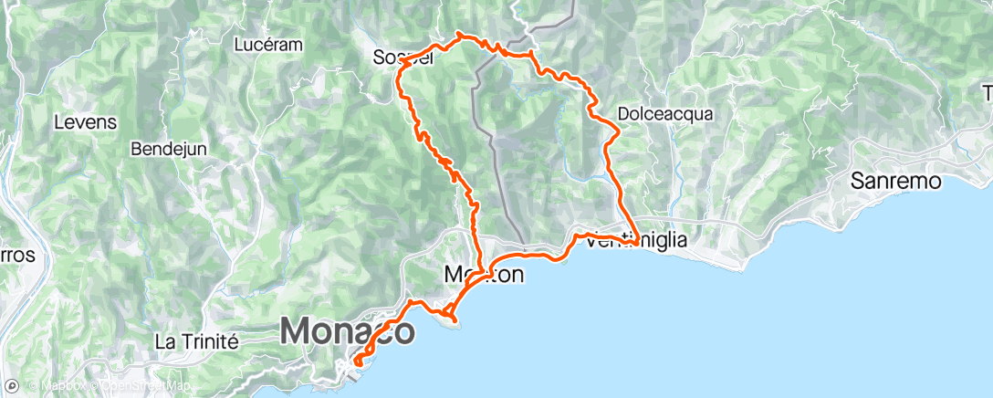 Map of the activity, Monaco - Day 1