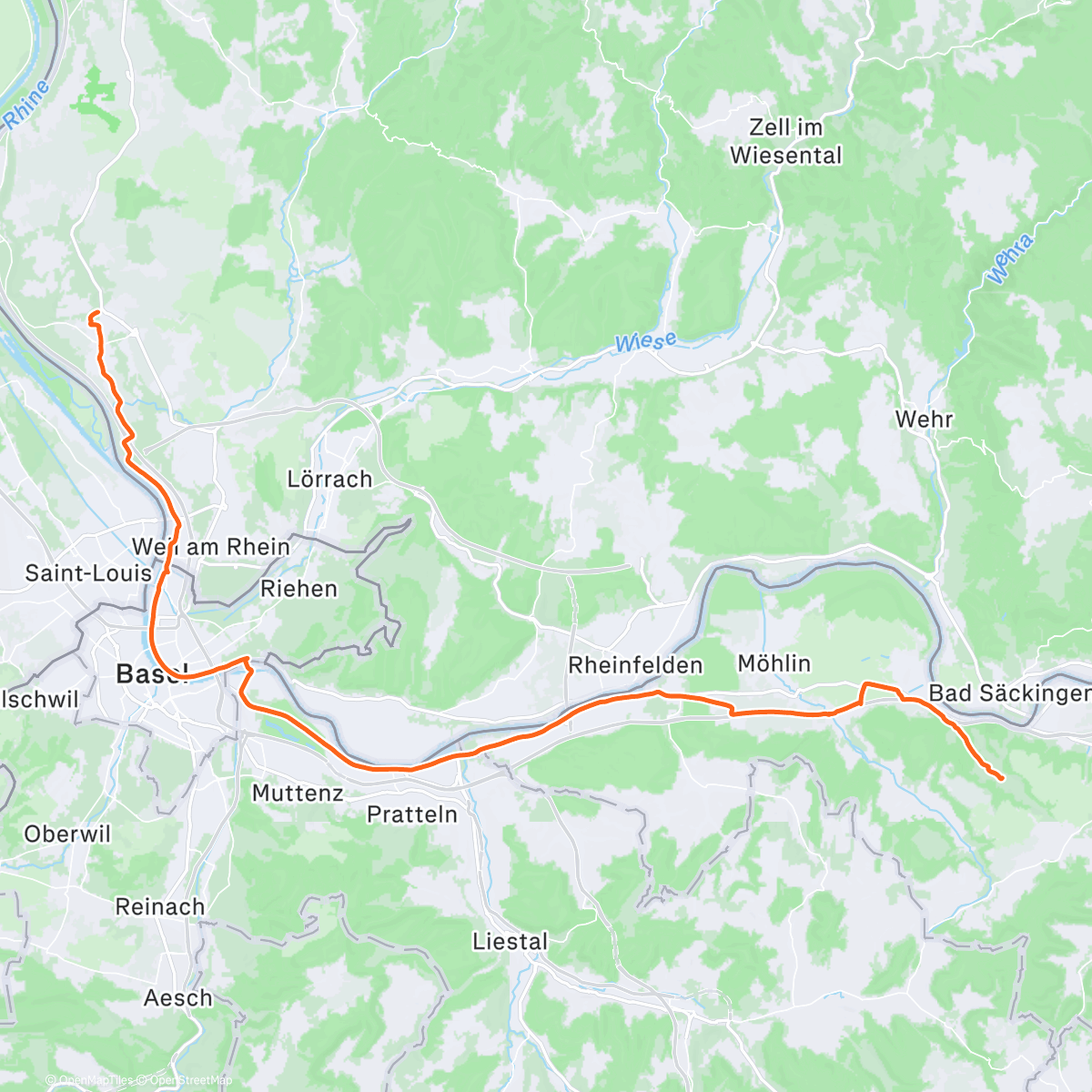 Map of the activity, Xmas Ride