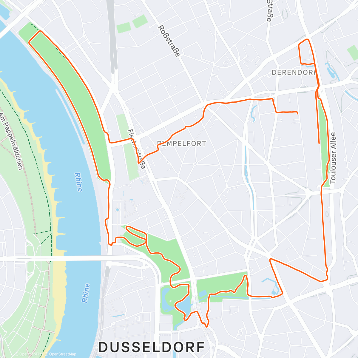 Map of the activity, Eine-Stunde-Mittagspausenrunde