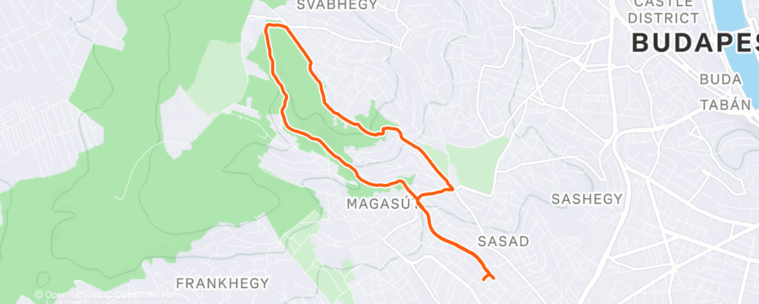 Map of the activity, Lunch Trail Run