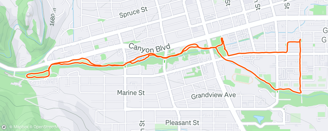 Map of the activity, Evening Run