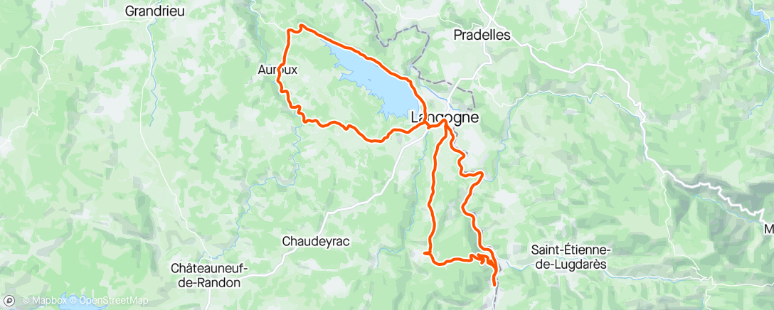 Map of the activity, 1 premier tdl de l'année, grand plaisir de retrouver les routes de Lozère