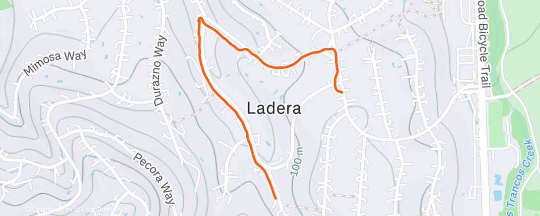 Map of the activity, Afternoon Walk