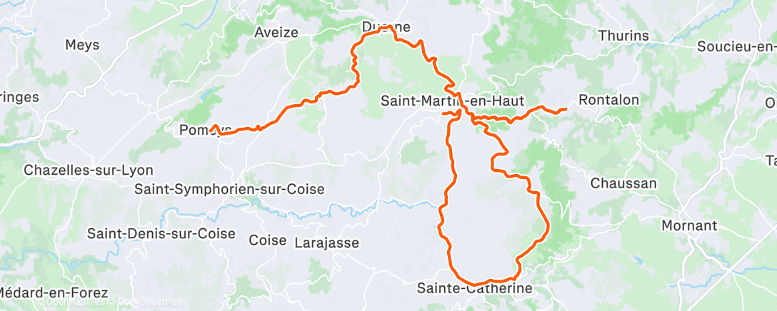 Карта физической активности (Sortie vélo dans l'après-midi)