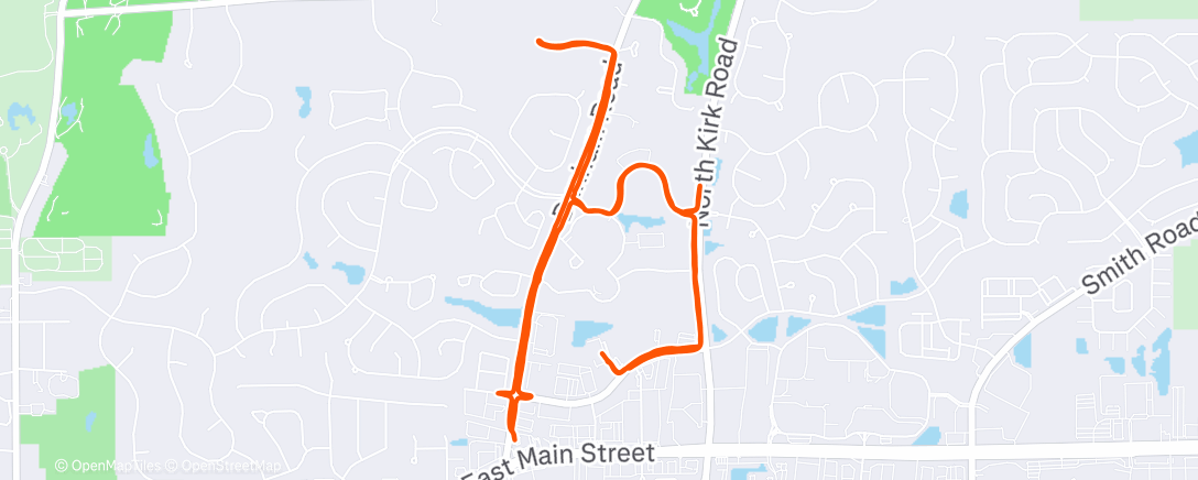 Map of the activity, Lunch Run
