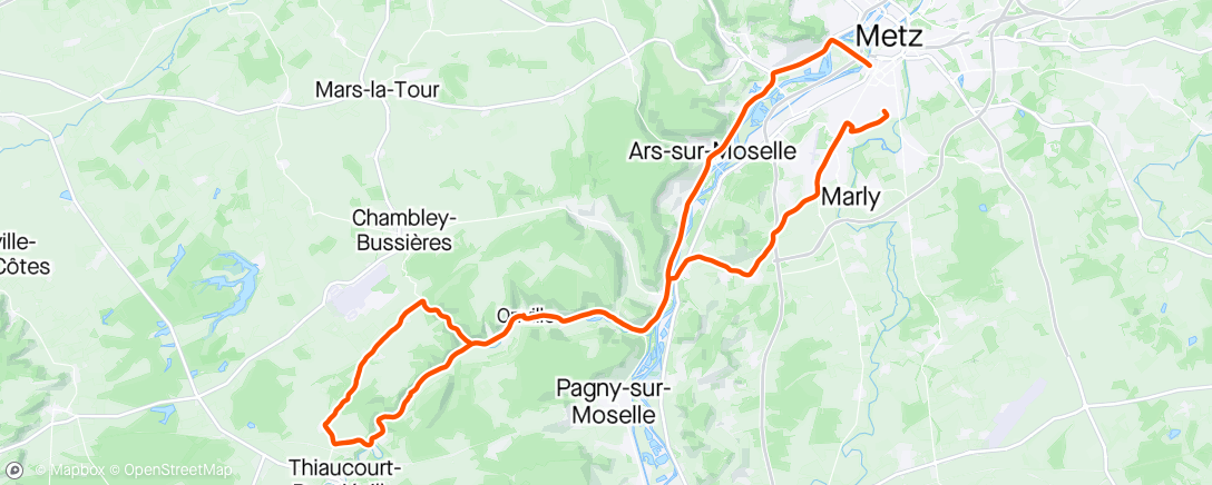 Map of the activity, Dimanche à vélo