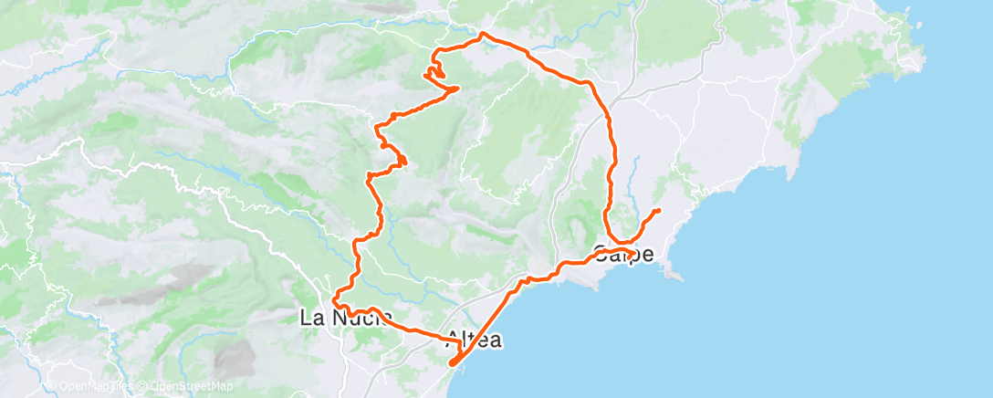 Carte de l'activité Sortie vélo le midi