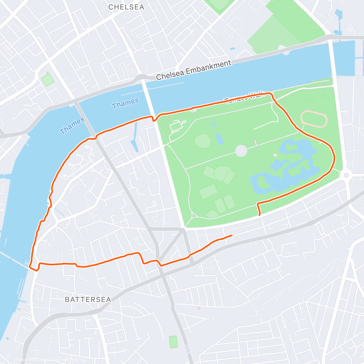 Map of the activity, Afternoon Run