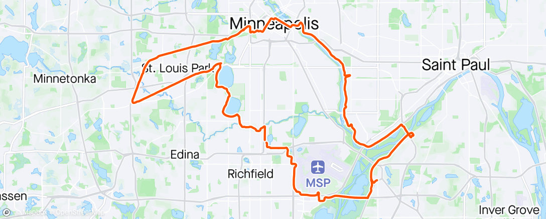 Map of the activity, Afternoon Ride