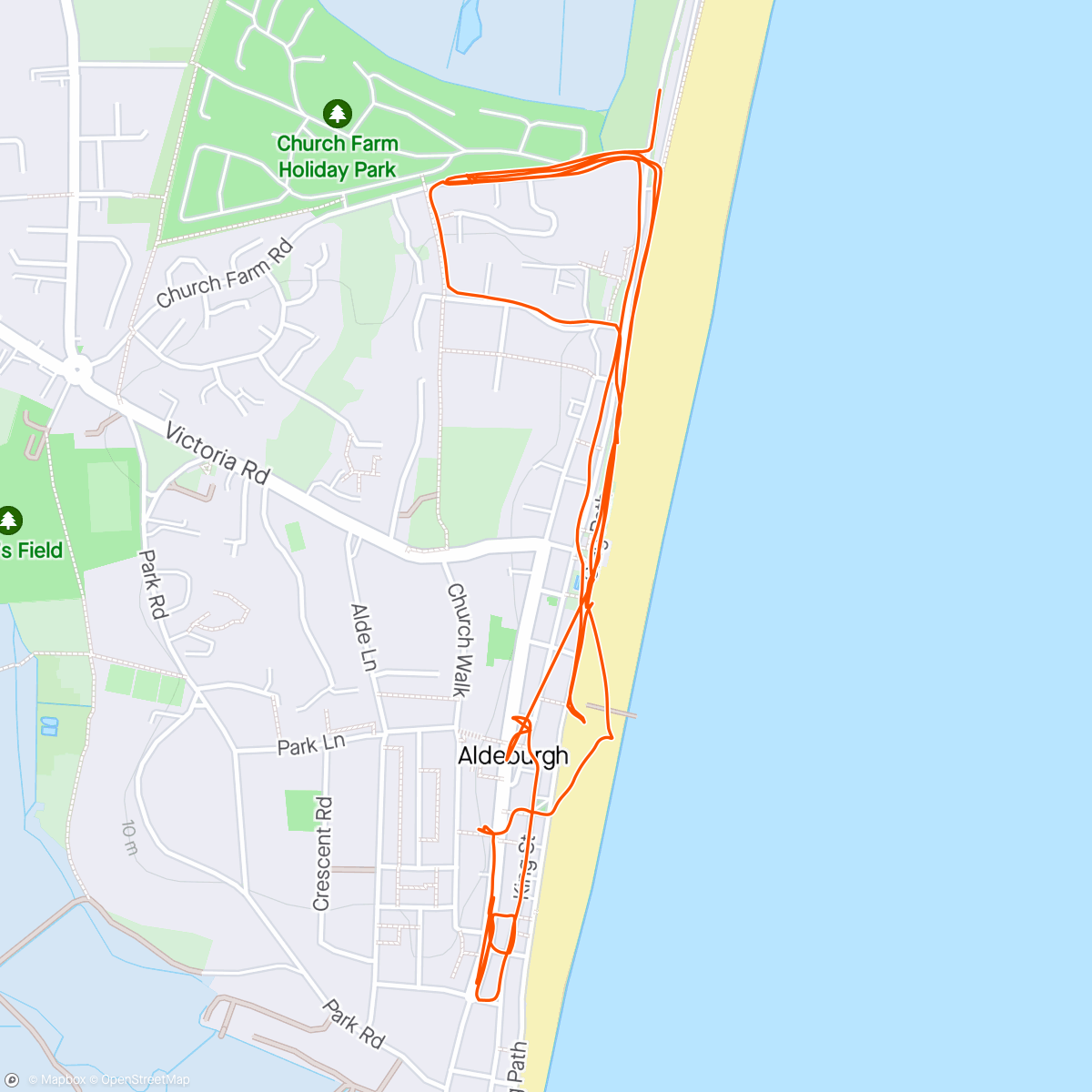 Map of the activity, Aldeburgh Walk with Watson