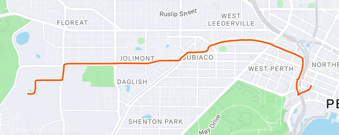 Map of the activity, Evening Ride