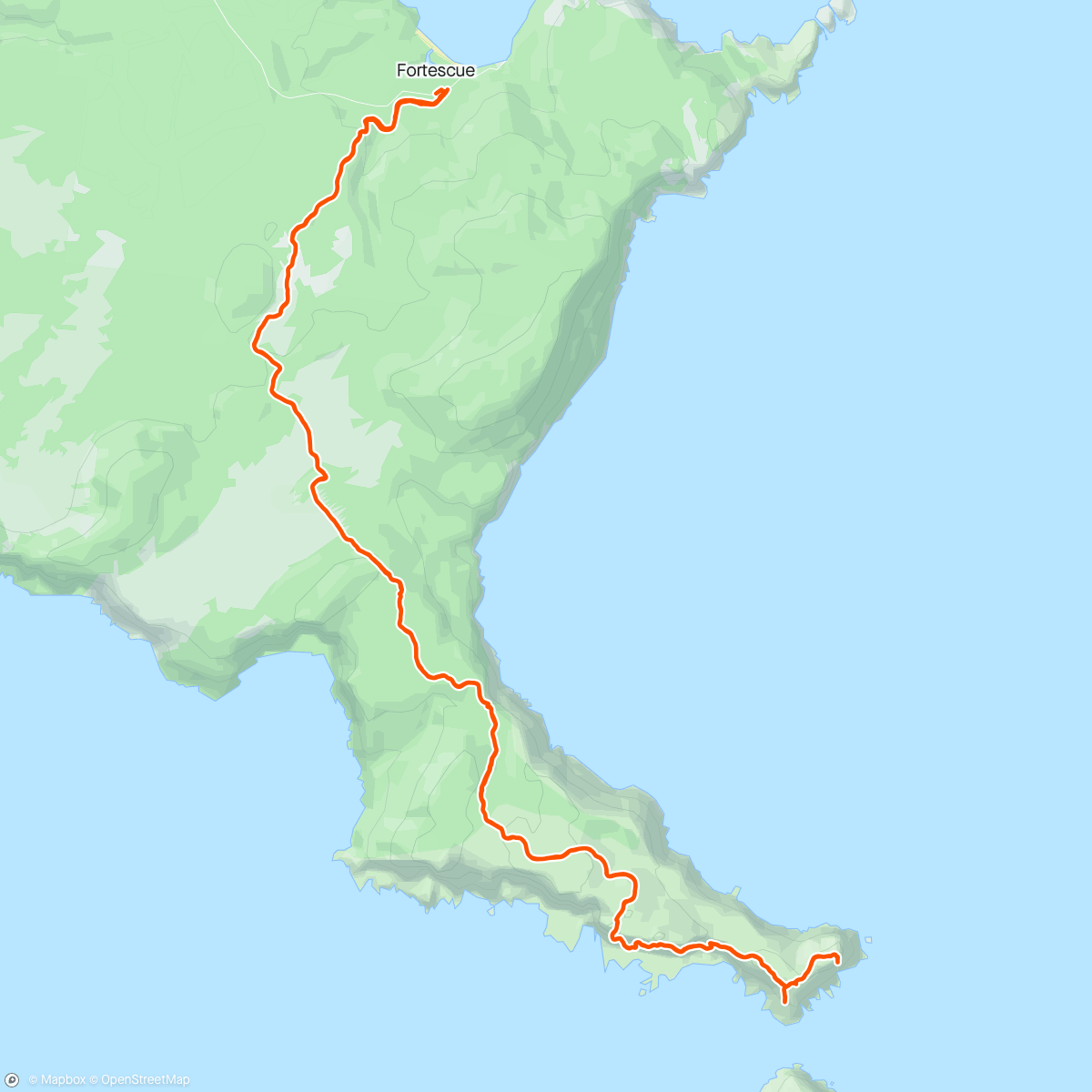 Map of the activity, Day 2: Cape Pillar