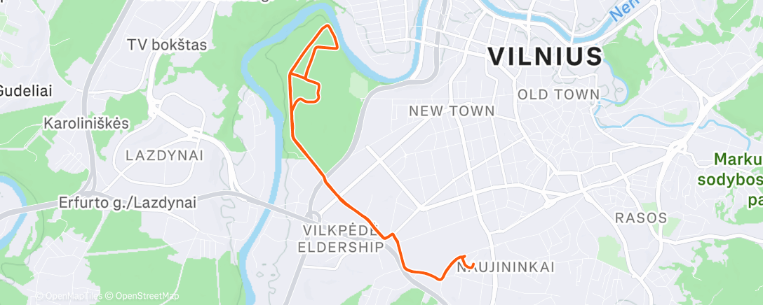 Map of the activity, Lunch Run