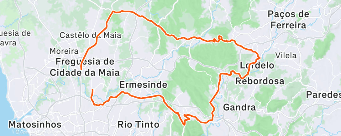 Map of the activity, Cycling