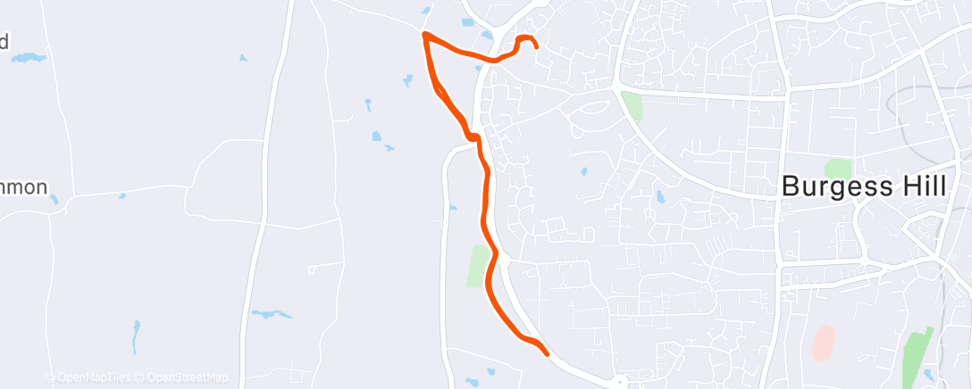 Map of the activity, Afternoon Run
