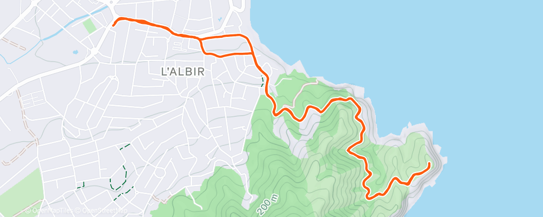 Map of the activity, Course à pied dans l'après-midi