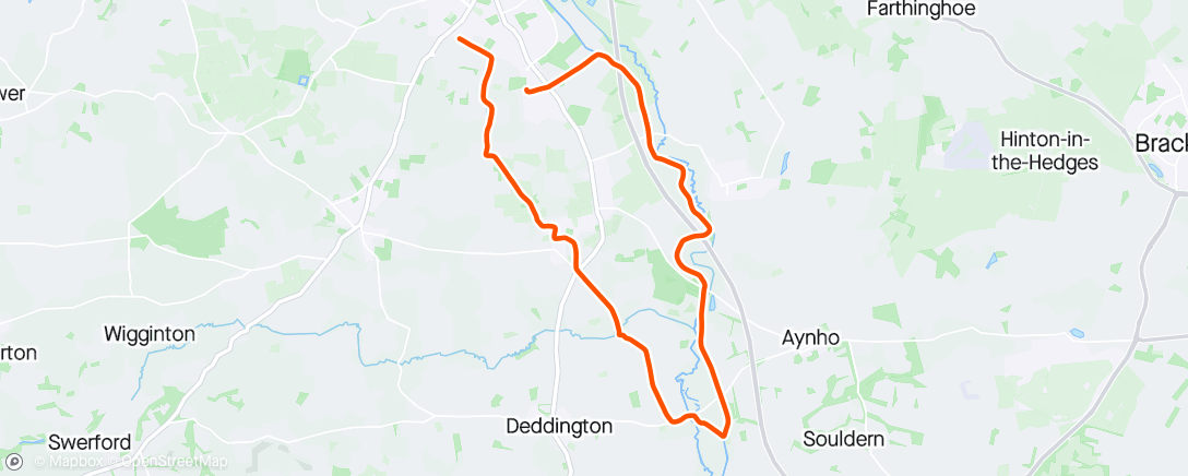 Map of the activity, Oxford canal plus Adderbury trails