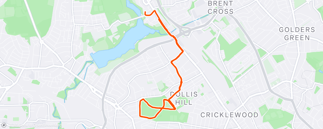 Map of the activity, Evening Run
