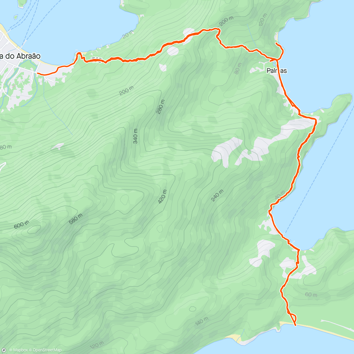 Map of the activity, Praia de Lopes Mendes