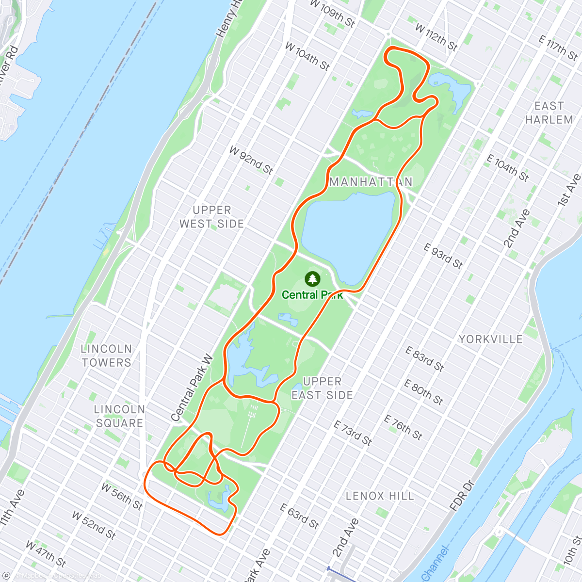 Map of the activity, Zwift - 15min varied tempo #2 in New York