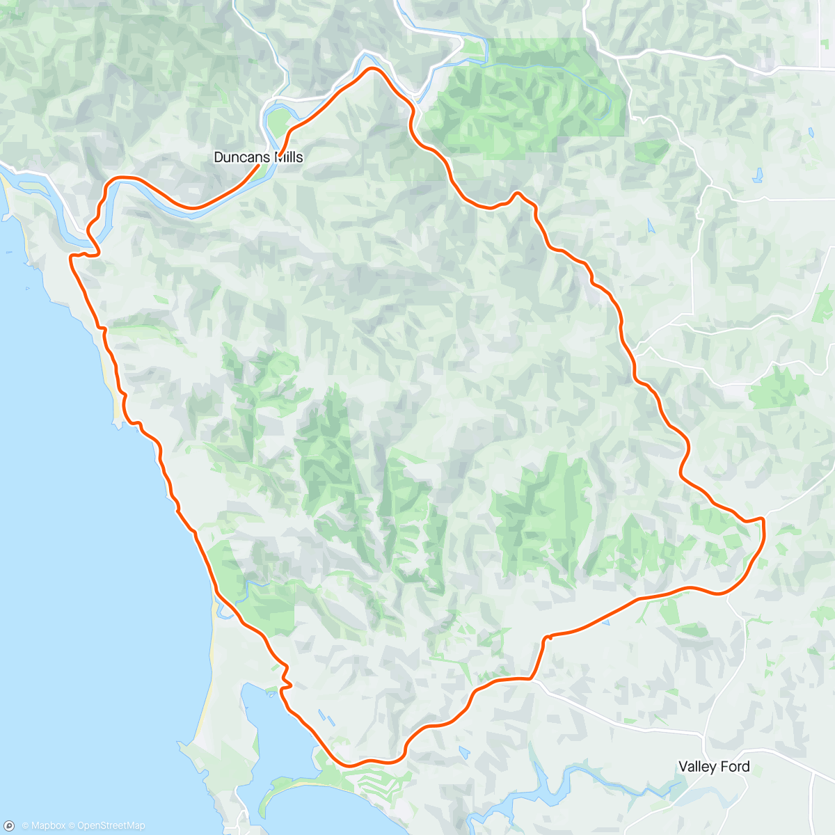 Map of the activity, Bodega Loop