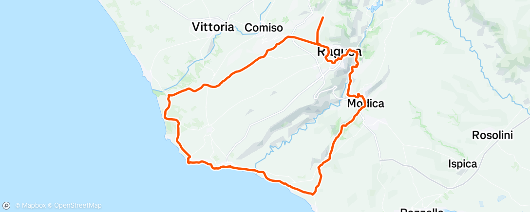 Map of the activity, Pedalata mattutina