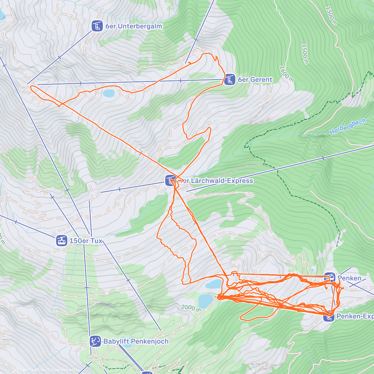 Map of the activity, Skiabfahrt am Nachmittag