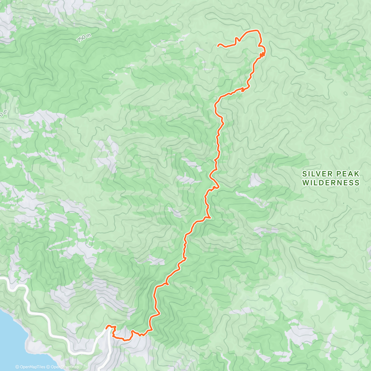 Map of the activity, Salmon Creek Trail day 1