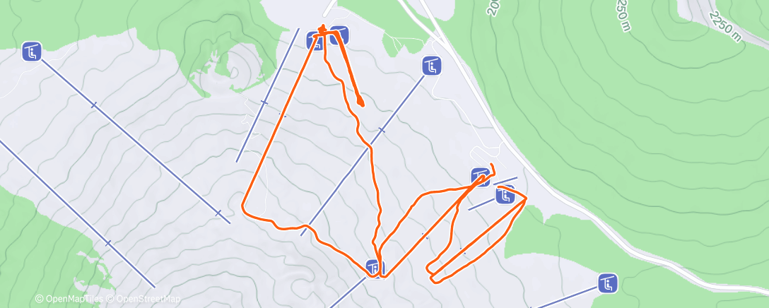 Map of the activity, Skiing? More like lift place holders…