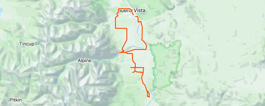 Map of the activity, Frontcountry carb burn 🔥